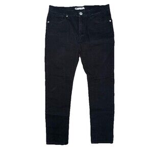 Carbon Mens Size 32x32 Black Dark Wash Jeans Straight Leg
